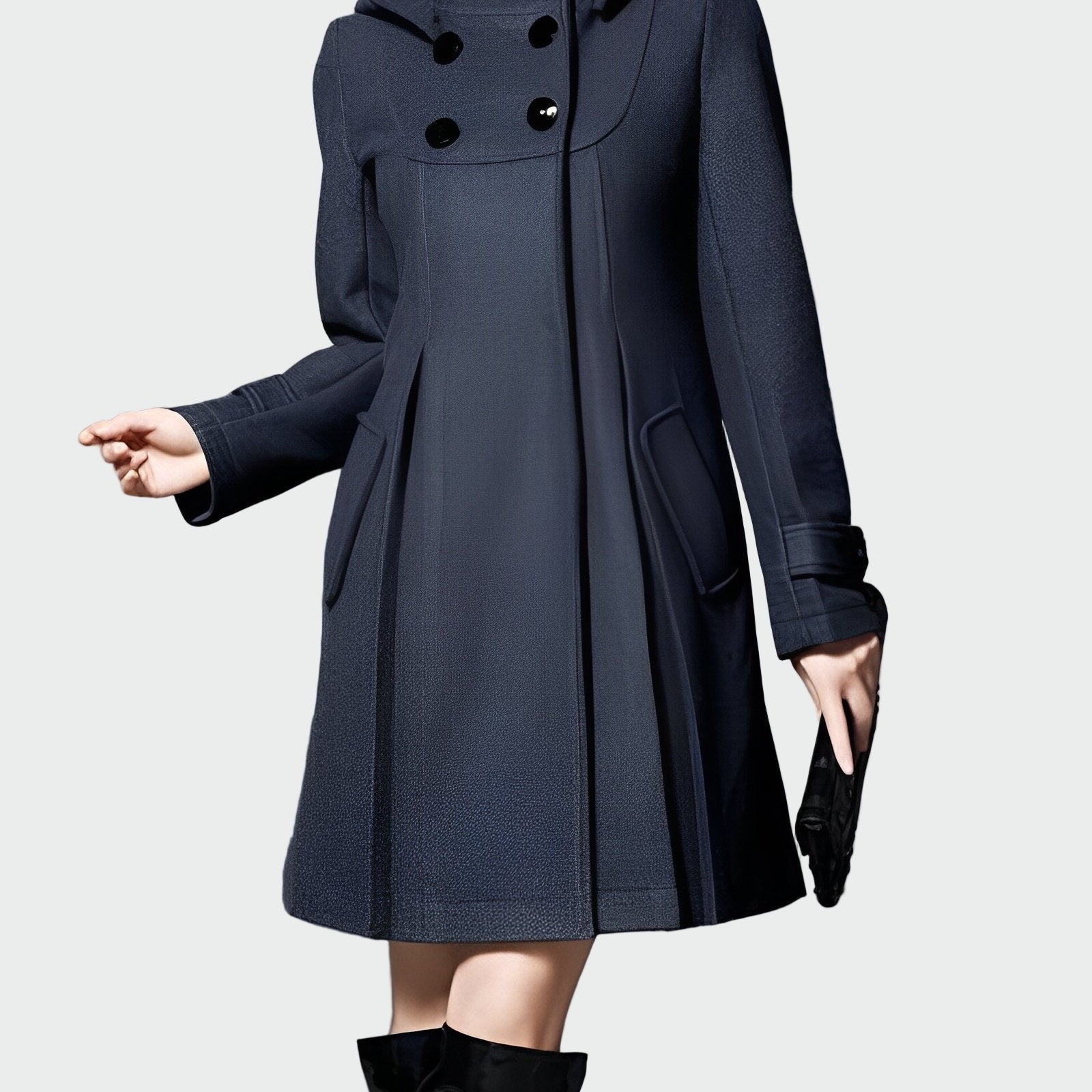 Cappotto con cappuccio e colletto