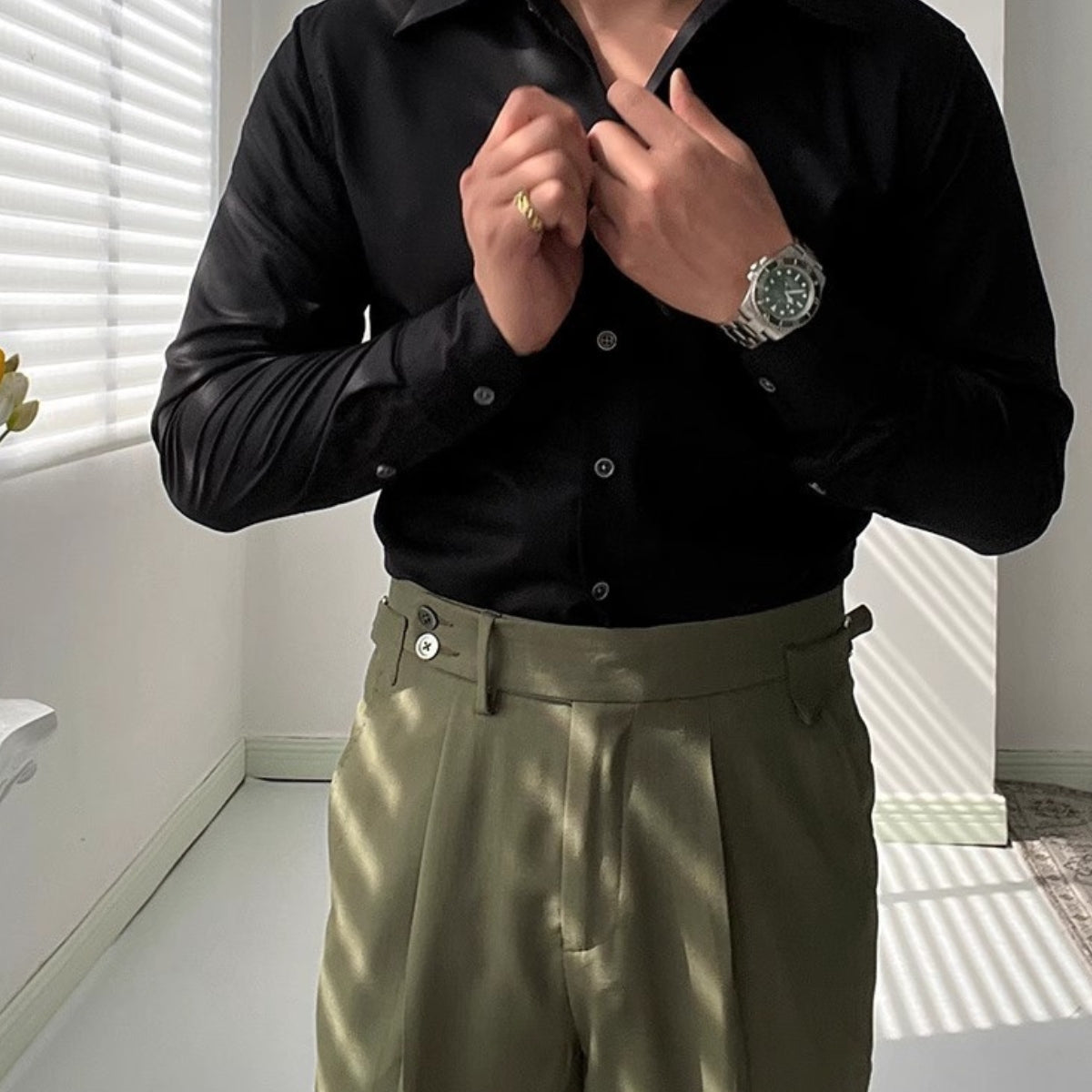 Kevin - Camicia in Bambù con Scollatura a V