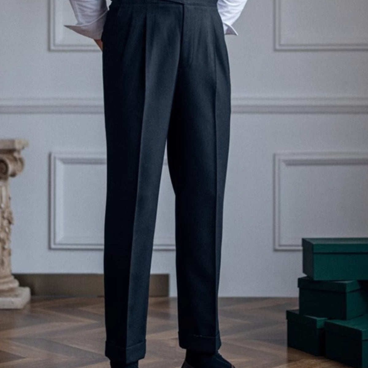 Rey - Pantaloni Classici in Stile Italiano
