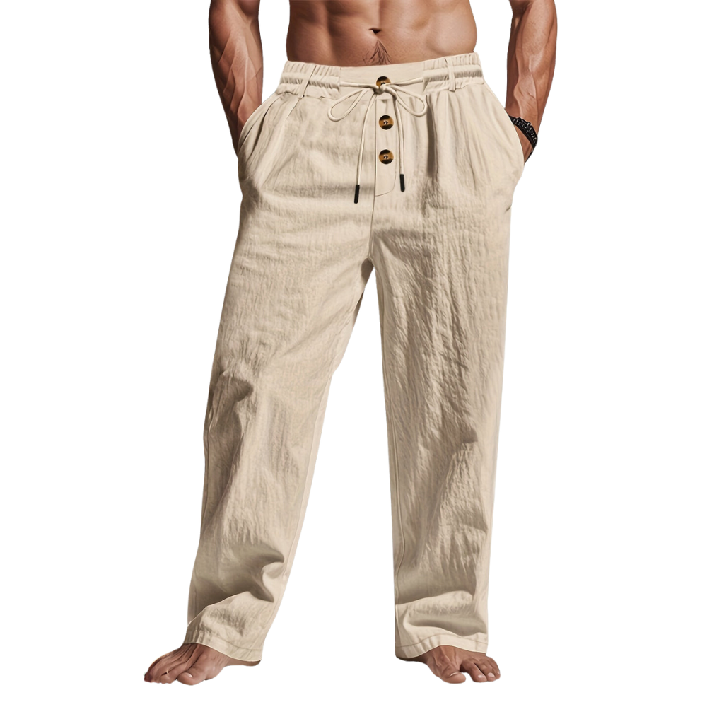 Larry - Pantaloni in lino con coulisse