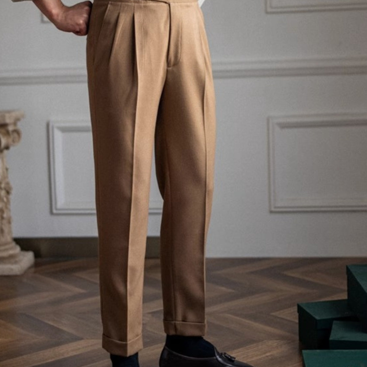 Rey - Pantaloni Classici in Stile Italiano