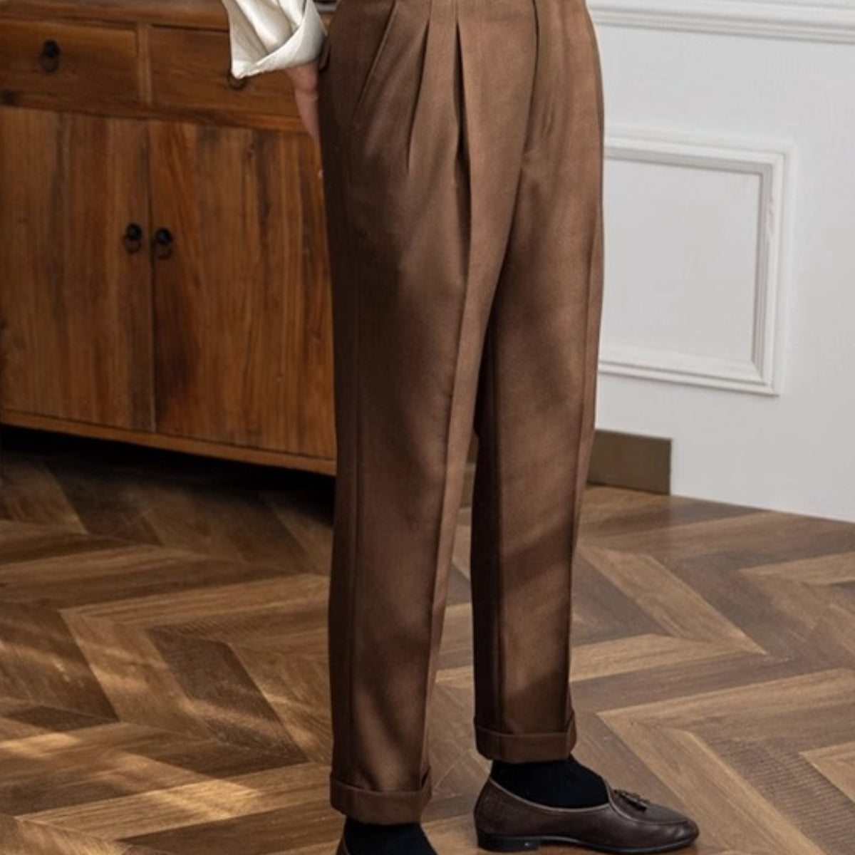 Rey - Pantaloni Classici in Stile Italiano