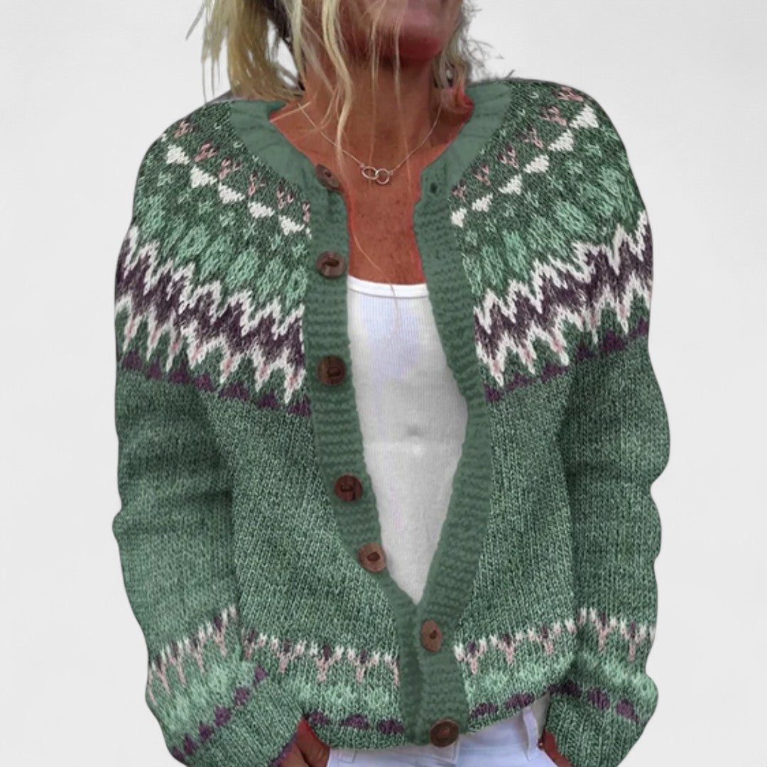 Lianne - Cardigan a maglia larga a fantasia chic