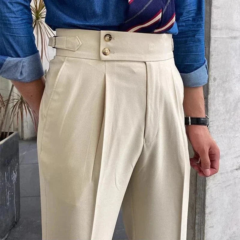 Pantaloni eleganti italiani con doppi bottoni