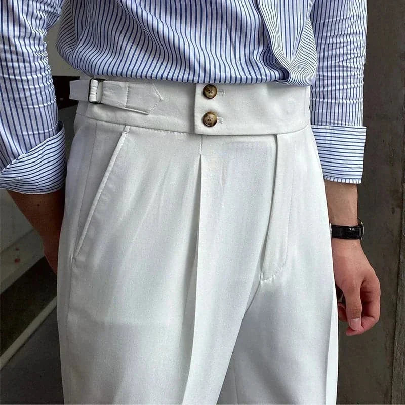 Pantaloni eleganti italiani con doppi bottoni
