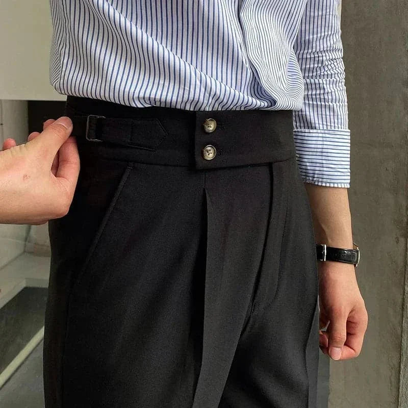 Pantaloni eleganti italiani con doppi bottoni