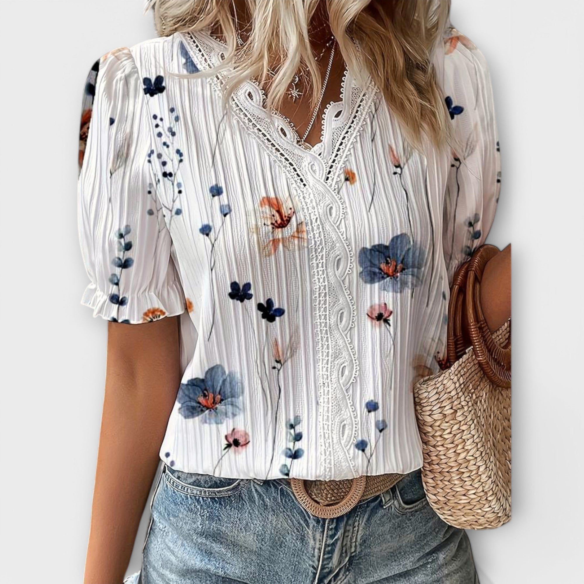 Emily - Blusa alla moda con scollo a punta