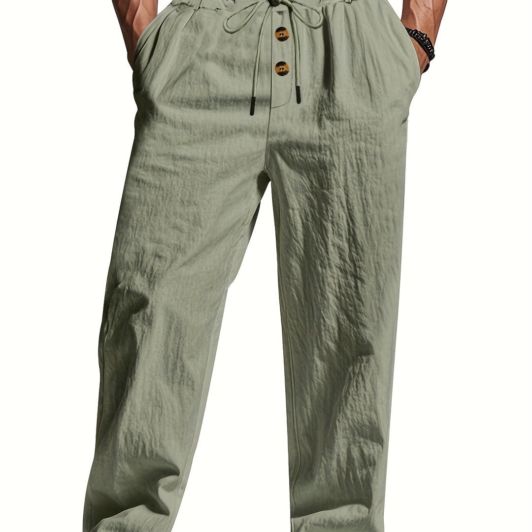 Larry - Pantaloni in lino con coulisse
